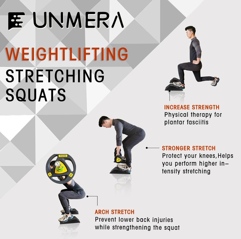 UNMERA Squat Wedge Block 2PCS Non Slip Professional Ramp, Platform for Heel Elevated Squats and Calf Raises - Image 4